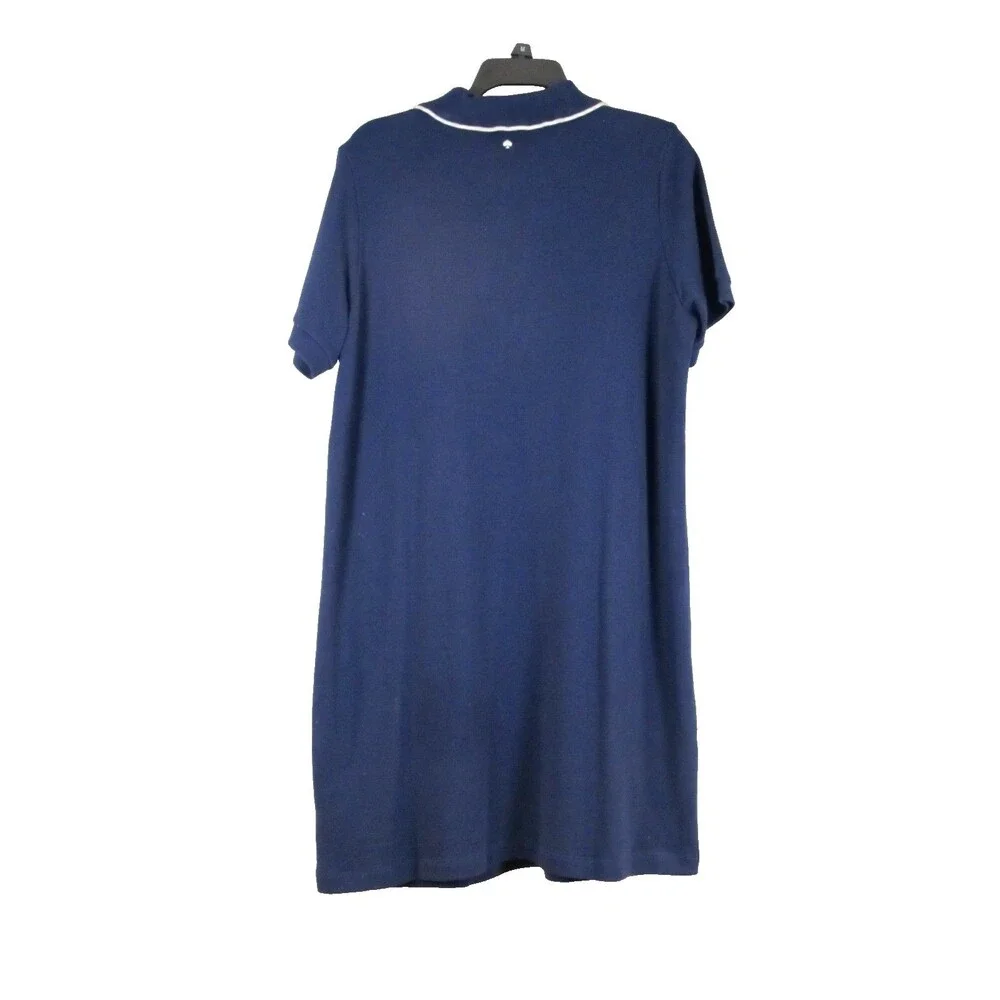 NWT Kate Spade New York Ruffle Logo Polo Dress Navy Blue Size Large